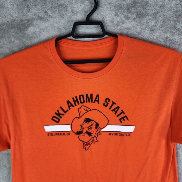 Mens Orange Oklahoma State Cowboys Graphic Shirt Crew Neck Short Sleeve Size L - Picture 4 of 9